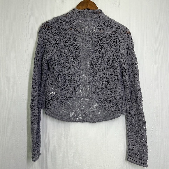 Anthropologie - Angels Of The North Grey Odense Open Knit Open Cardigan Medium - Picture 11 of 13